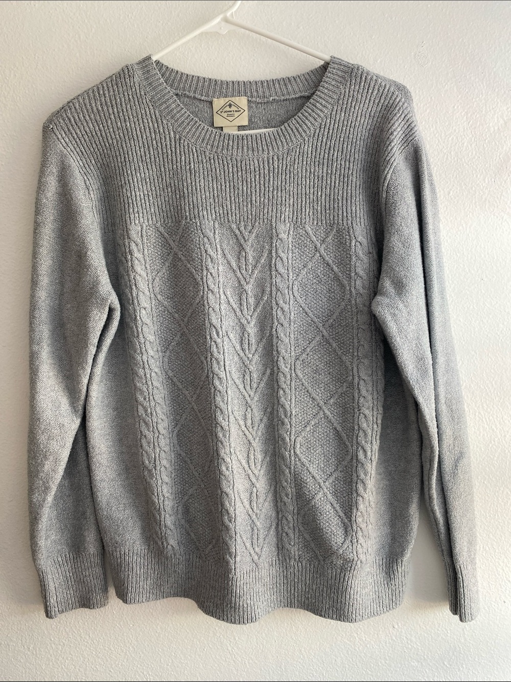 St. John's Bay Icy Blue Cable Knit Crewneck Sweater